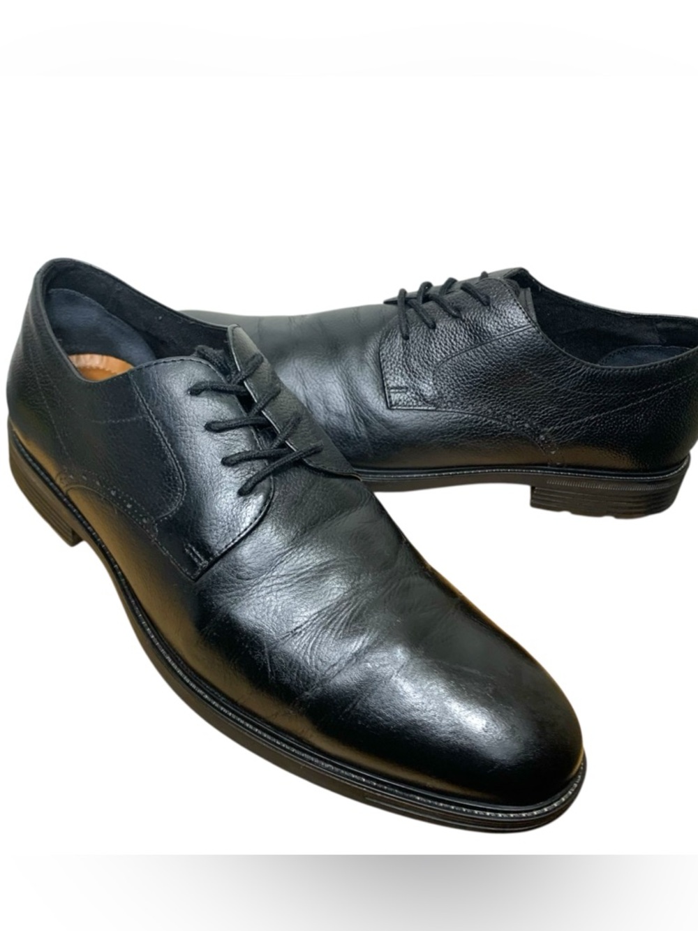Aldo Black Leather Lace-Up Derby Shoes Sz 11 Flex Sole Casual Preppy Oxford